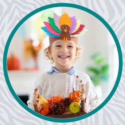 Little boy dressed up for thanksgiving